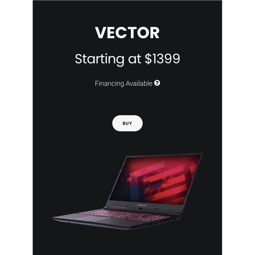 MAINGEAR Vector 2 ‎MG-VCTR002-2060 15.6" (1TB,Intel Core i7 10th...